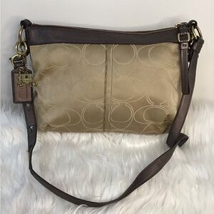 Coach Mia Signature C Convertible Shoulder Light Beige Gold Handbag Crossbody